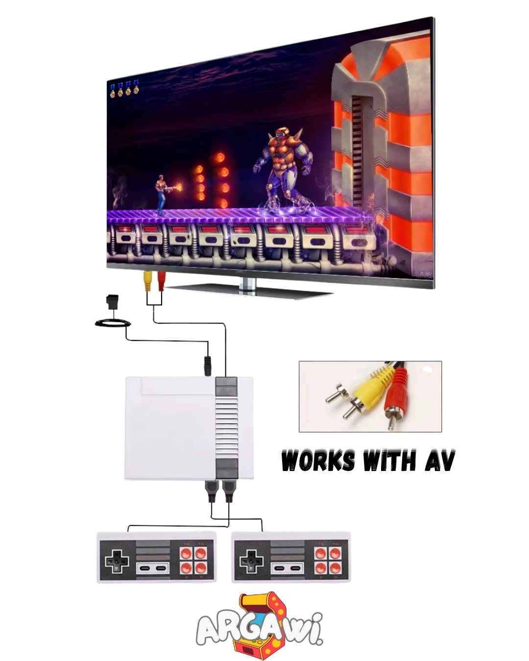 NES-Style Mini Console – 500 Games | Multiplayer Ready